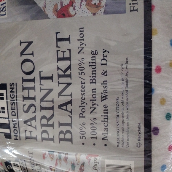 Vintage Pajama Pups Blanket New Old Stock 72” x 90” Twin & Full Size Made in USA - Picture 4 of 8